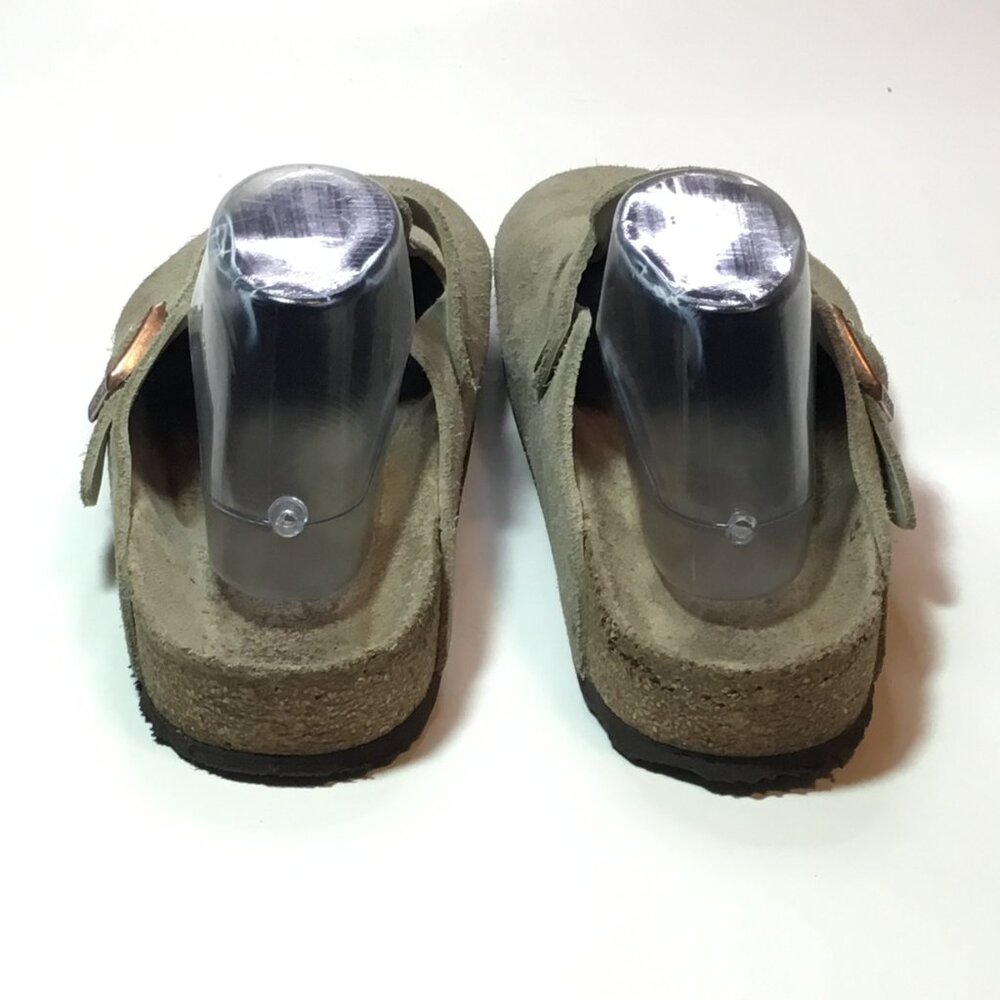 Birkenstock Boston Soft Footbed Clog Velvety Suede Leather Taupe Men's Size 11 - Picture 3 of 10